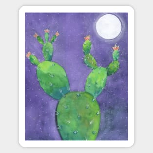 purple night cactus Sticker
